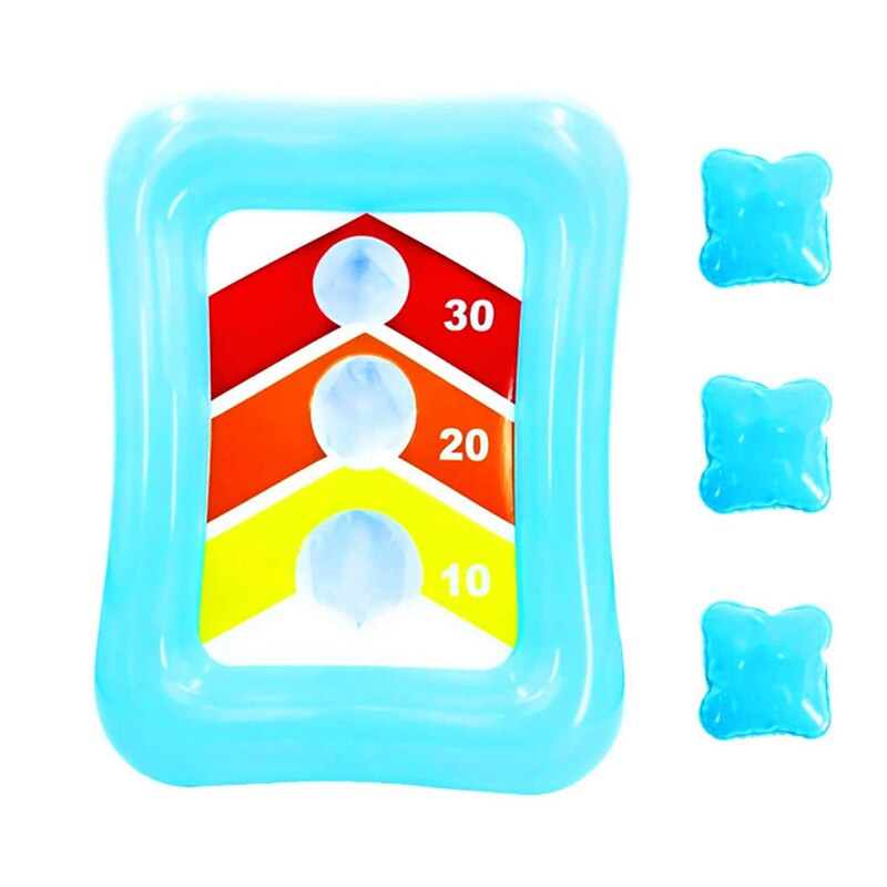 Opblaasbaar Zwembad Ring Toss Games Zwembad Speelgoed Drijvende Toss Spel Voor Kinderen Volwassenen Zomer Pool Party Water Outdoor Strand speelgoed: Sky Blue