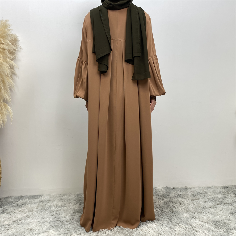 Shimmer Abayas Bishop manches femme musulmane vêtements Maxi robes en vrac dubaï turc modeste tenues décontracté Islam Ramadan Eid
