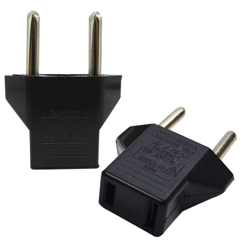 1PC EU zu USA Stecker Adapter Universal Lade Konverter Power Adapter Tragbare Reise Verwandeln Steckdose Stecker Adapter Schwarz