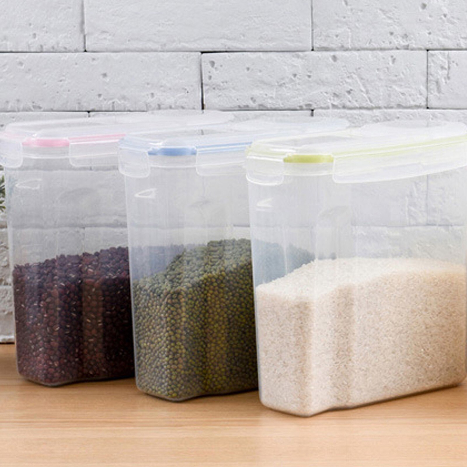 Coarse Cereals Storage Box Plastic Containers Sealed Cans Grains Kitchen Flip Food Storage Tank Airtight Boxes