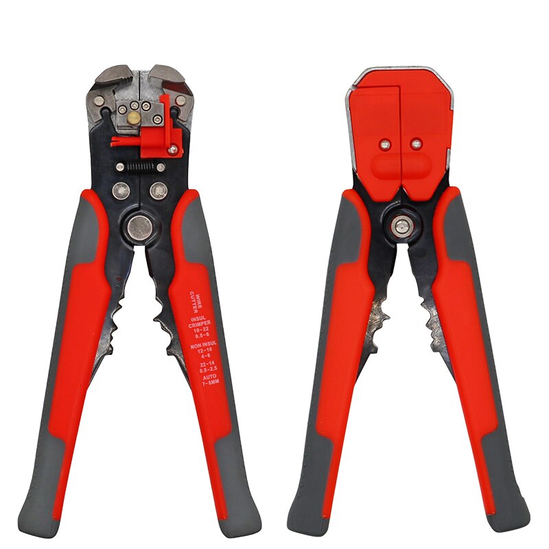 HS-D1 Wire Stripping Tool Self-adjusting 8" Automatic Wire Stripper Pliers Tool for Wire Stripping, Cutting, Crimping 10-24 AWG: D2-Orange