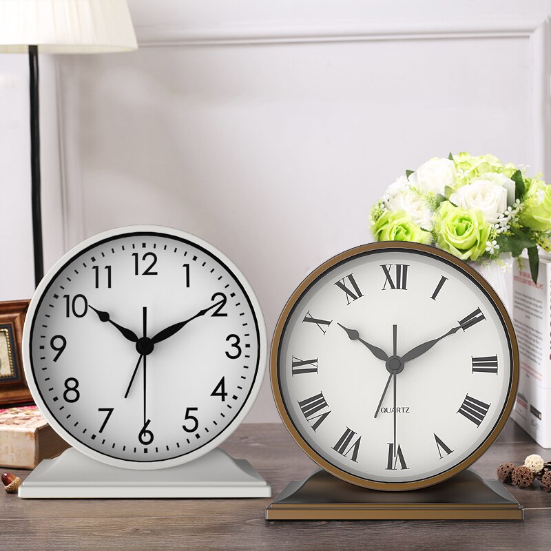 Zwart Digitale Bureauklok Metalen Kleine Kantoor Stille Nordic Slaapkamer Woonkamer Tafel Klok Modern Reloj Mesa Home Decor