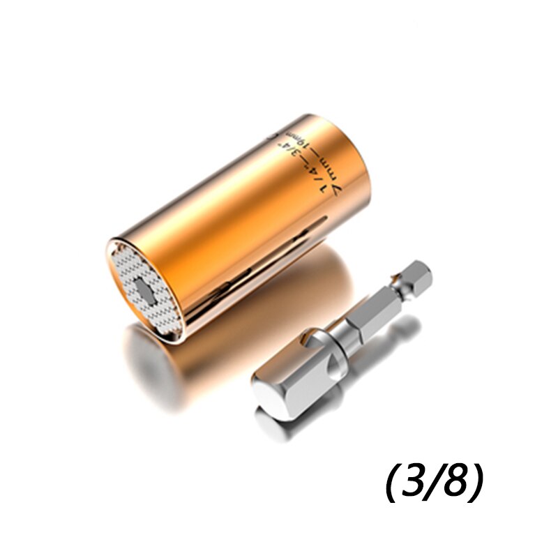 1PC 7-19mm clé magique poignée Multi fonction universel cliquet prise puissance perceuse adaptateur voiture outils à main Kit de réparation: Gris clair
