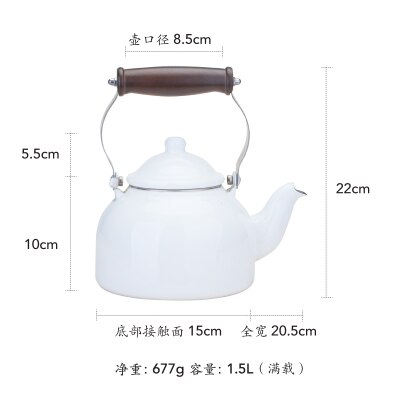 Style japonais porcelaine émail coloré bouilloire belle épaississement eau froide pot de fleur induction cuisinière usage général maison: WHITE