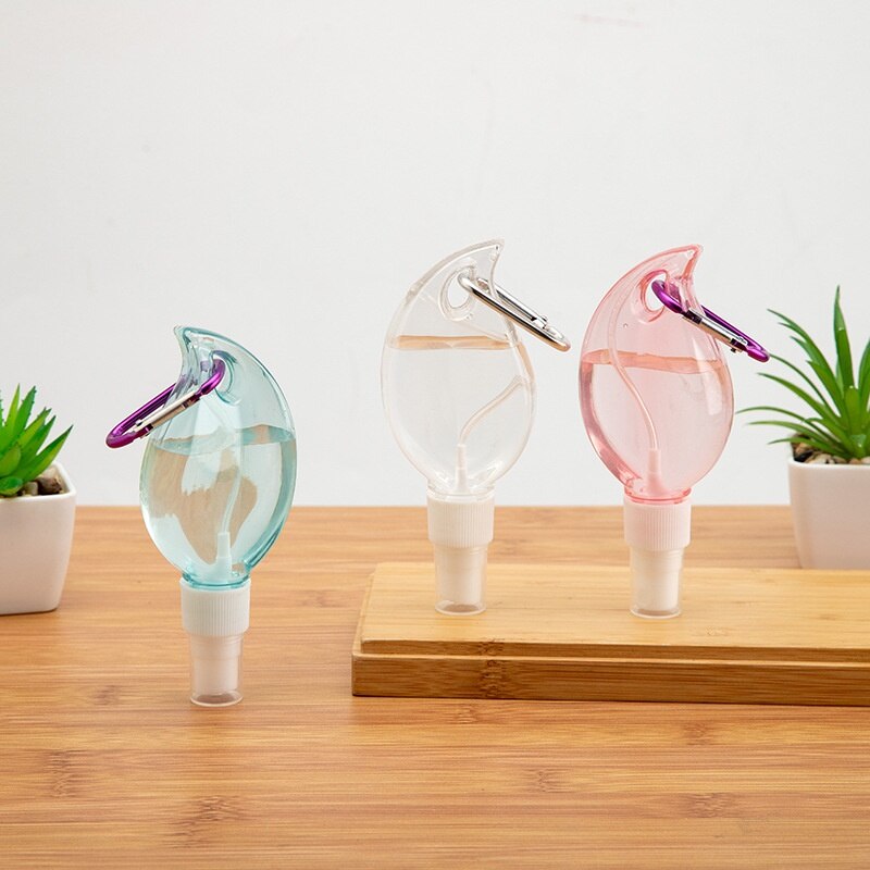 50ml Travel Plastic Clear Keychain Bottle Travel Portable Leakproof Empty Refillable Container Leaf Shape Travel Spray Bottle