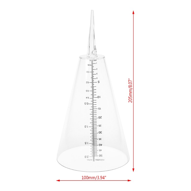 Conical Rain Gauge Plastic Clear Outdoor Home Garden DIY Craft Tool