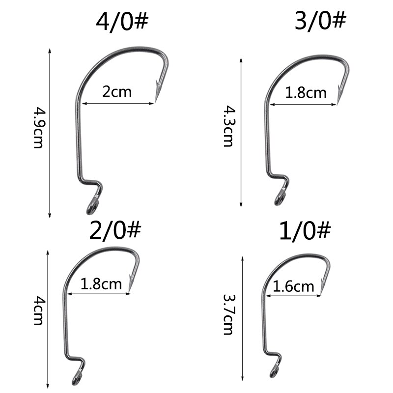 10 sztuk/partia połowów miękkie Robak haki wysoki węgiel stal szeroki Super Zamek haczyki rybackie przynęty Softjerk haki 6 #-4/0 # wędkarskiego