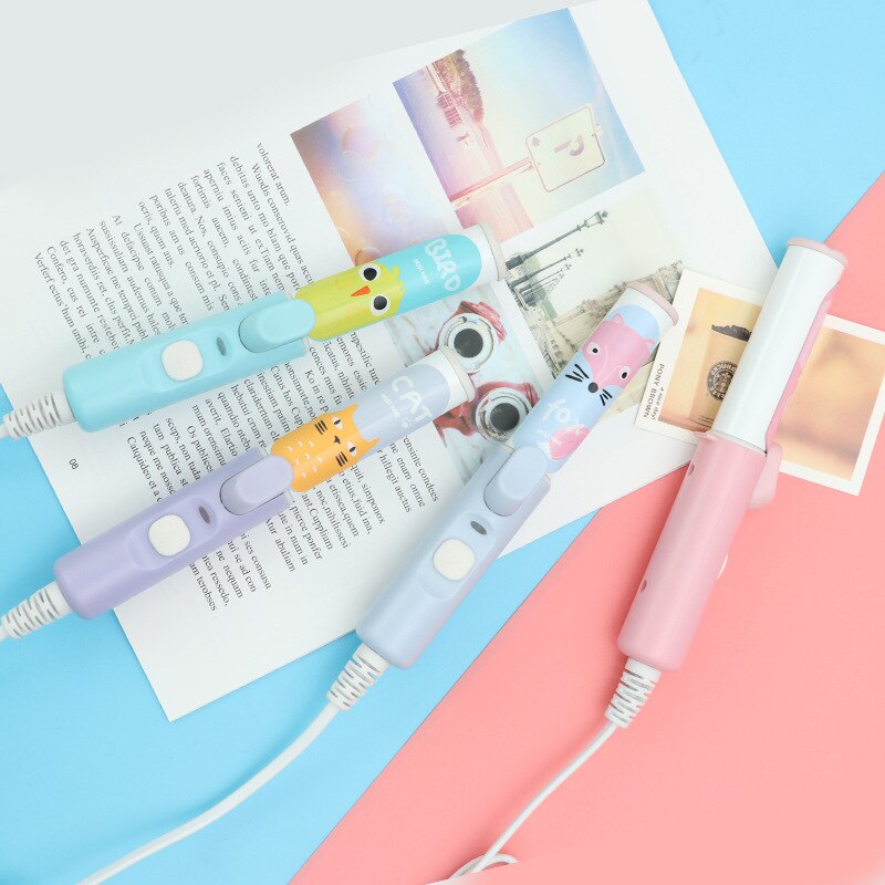 Buckle Mini Hair Curler Straightener Electric Splint Hair Curling Irons Travel Hair Tools Cute Candy Color Flat Iron