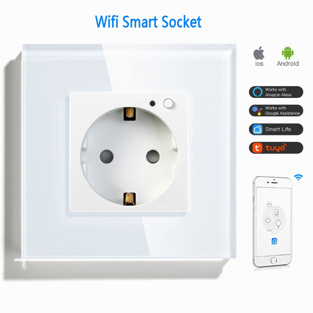 Smart Wall Socket EU Wifi Plug Power Socket Wireless Remote Control Electrical Plug Outlet Timing Function Work With Tuya Alexa