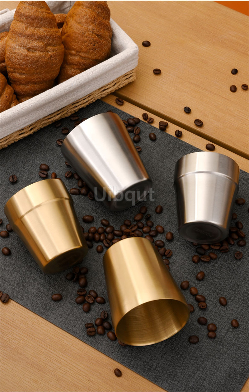 304 Dikke Dubbele Wand Roestvrij Staal Bier Mok Voor Thee Koffie Cup Drink Ware Warm Water Mok Gouden Koffie Cup Set Kopjes En Mokken