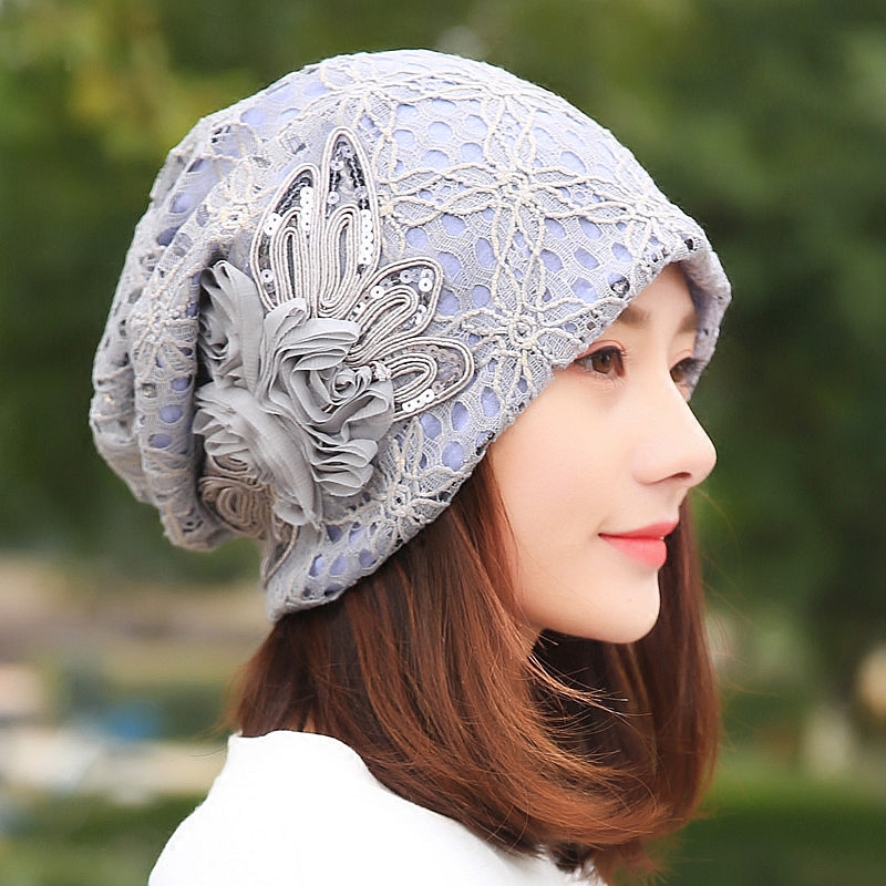 Spring Autumn Hat For Women Skullies Beanies Women Warm Cap Unisex Elasticity Knit Beanie Hats Gorros Female Lace Caps