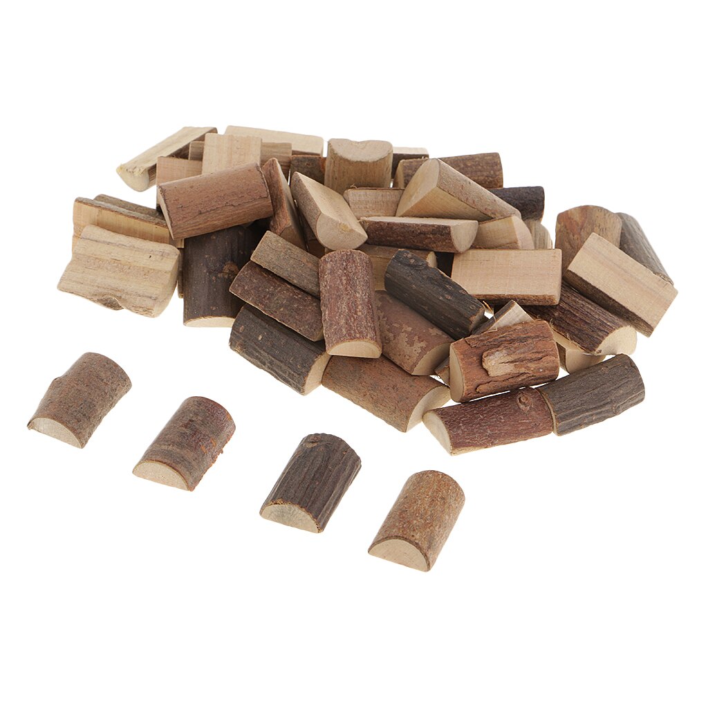 50x Half Cut Wood Log Slices Blocks for DIY Crafts Wedding Party Decoration