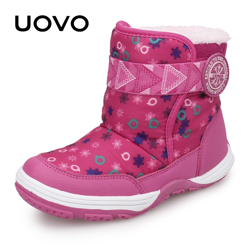 Uvo – bottes d&#39;hiver pour enfants, chaussures chaudes de neige à la en peluche pour garçons et filles, taille #28-36,