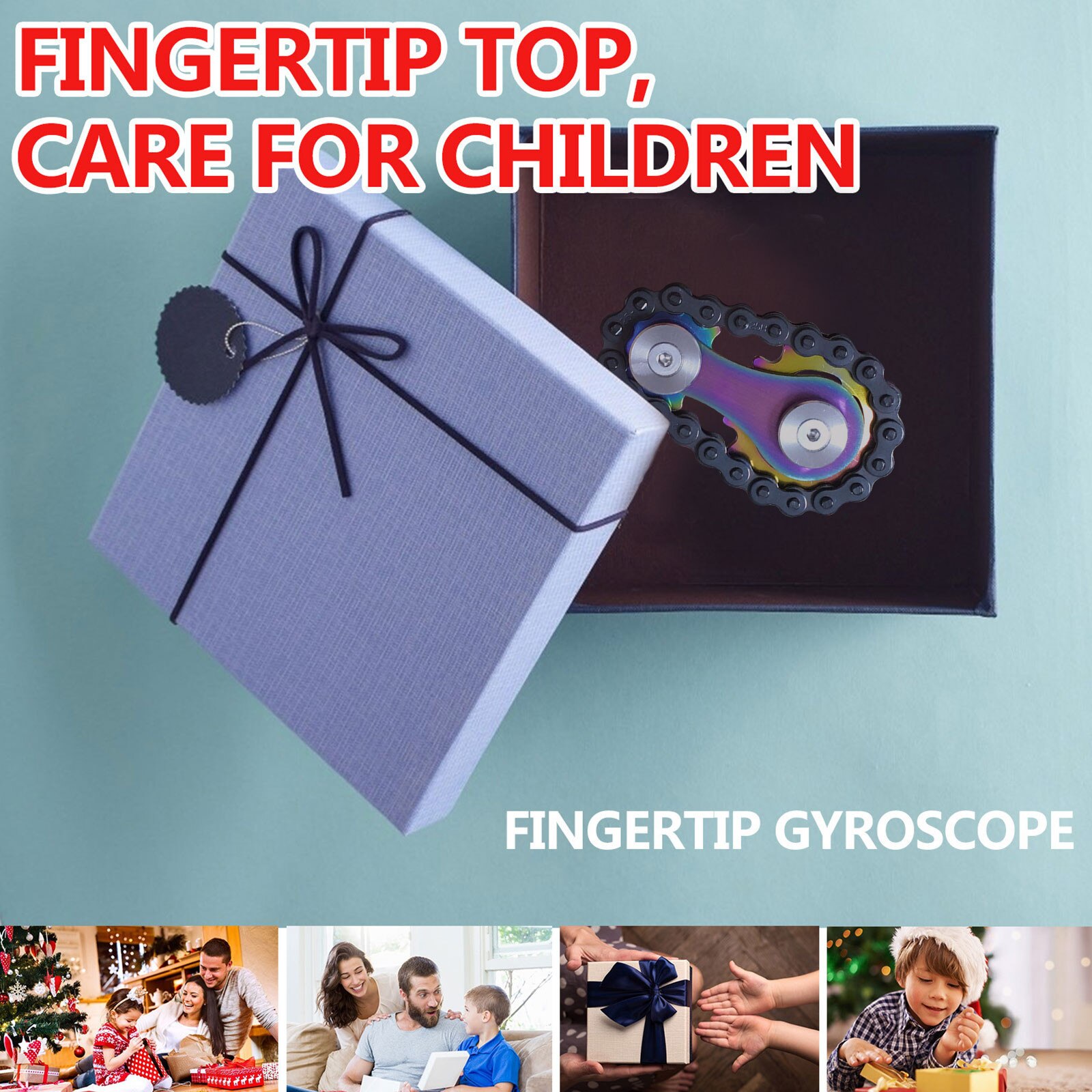 Kinderen Volwassen Reliver Stress Gyro Black Gear Chain Vingertop Tandwiel Vliegwiel Decompressie Speelgoed Antistress Zintuiglijke Fidget Speelgoed