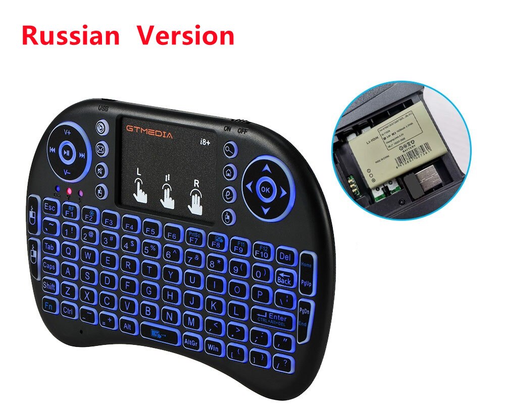 GTmedia Handheld i8 Mini Wireless Keyboard 2.4GHz Russian English Language Air Mouse With Touchpad for Laptop Android TV Box PC