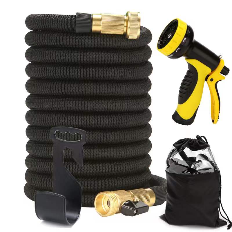 25Ft-100Ft Garden Hose Expandable Hose Retractable Flexible Water Hose with 3/4&quot; Solid Brass Connectors Expanding Pipe for Wash