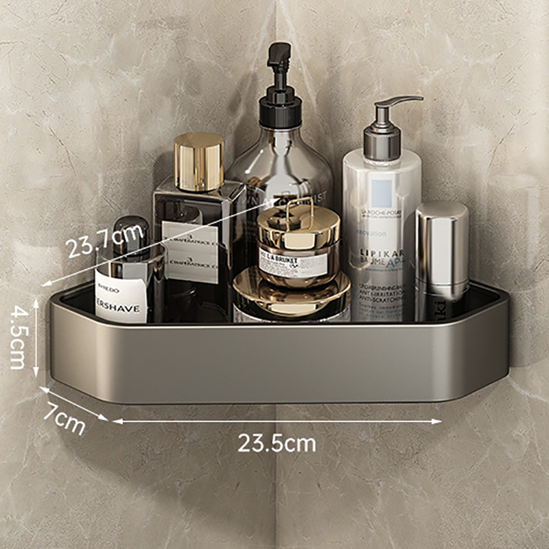 Półka Łazienkowa Organizer na Kosmetyki Aluminiowa Półka na Szampony Półka strąk Prysznic Akcesoria Łazienkowe Szara Półka Ścienna: BIAŁY