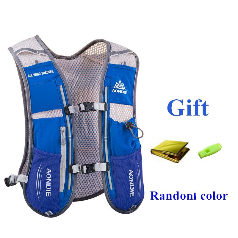 AONIJIE-mochila de hidratación de 5L, chaleco, arnés con vejiga de agua de 1.5L, Frasco blando de 500ml, senderismo, Camping, correr y Maratón: E913S Drak Blue