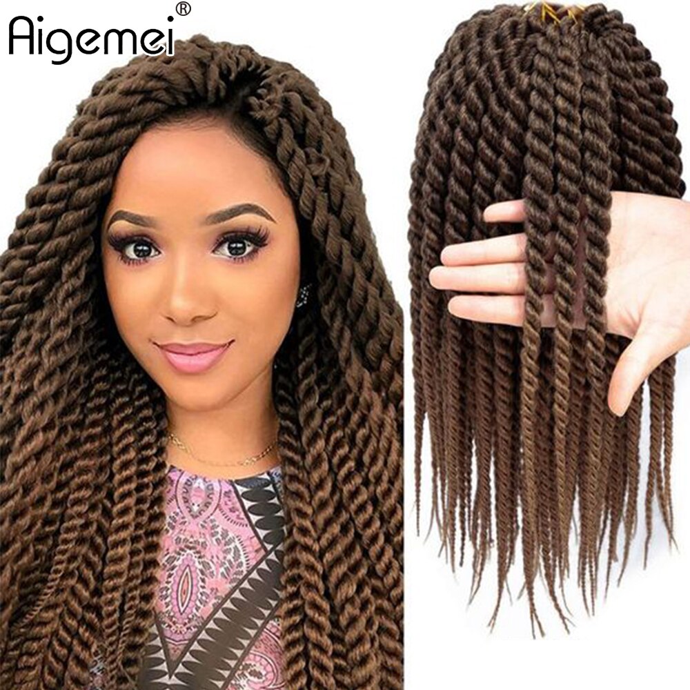 Aigemei havane Mambo torsion Crochet tresses de cheveux 22 pouces pour les femmes synthétique haute température résistant à la chaleur fibre