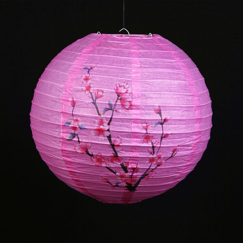 12inch 30cm Chinese Round Retro Paper Lantern Birthday Wedding Party Decor Craft DIY Creavtive Home Decoration Accessories: pink Cherry
