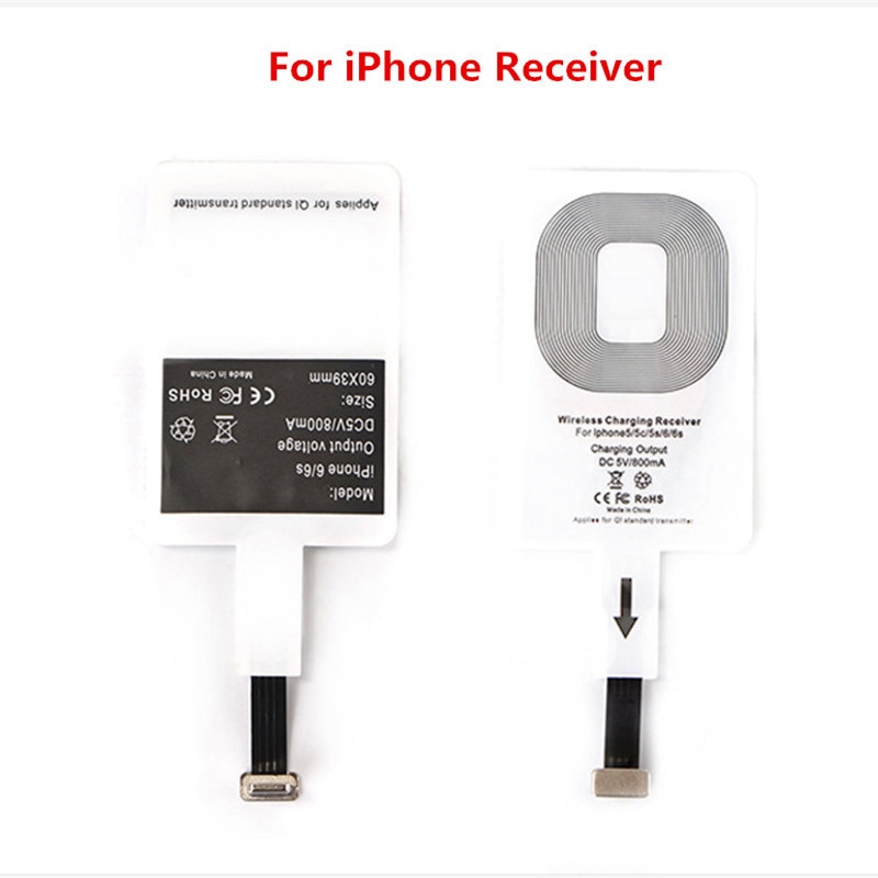 Qi Wireless Charger Receiver For iPhone7 6 6s 5s 7 Plus Universal Wireless Charging Receiver Module For Type-C Micro USB Phone