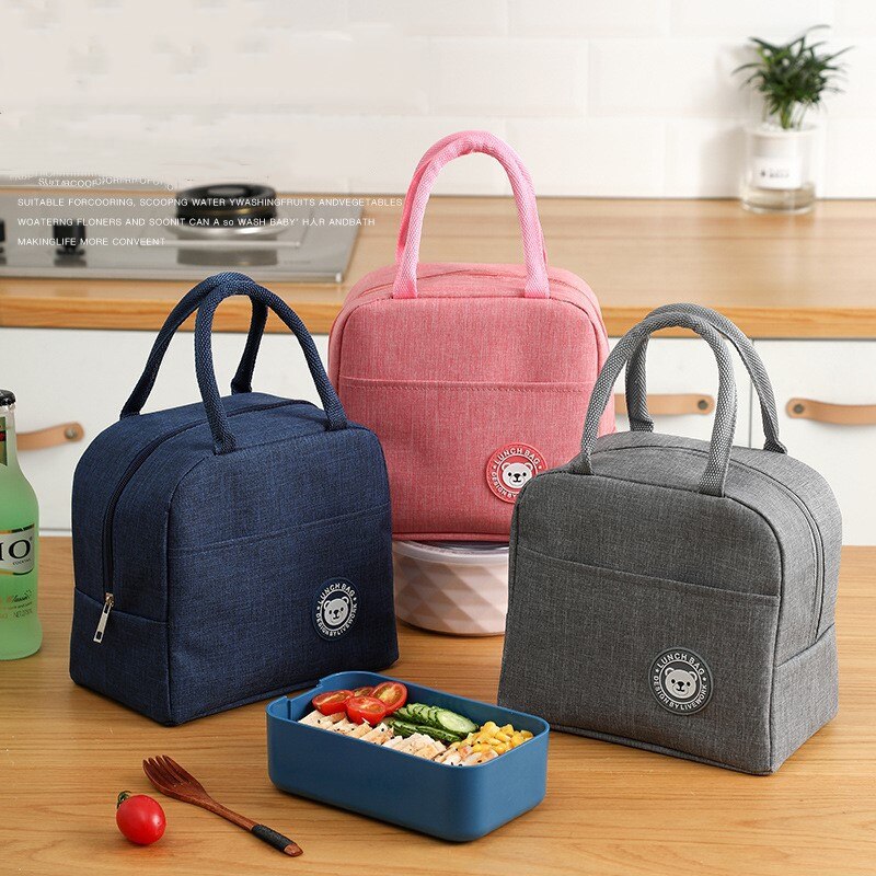 PatPat Functional Pattern Waterproof Lunch Box Portable Insulated Canvas Lunch Bag Food Picnic Lunch Bag Kids Women