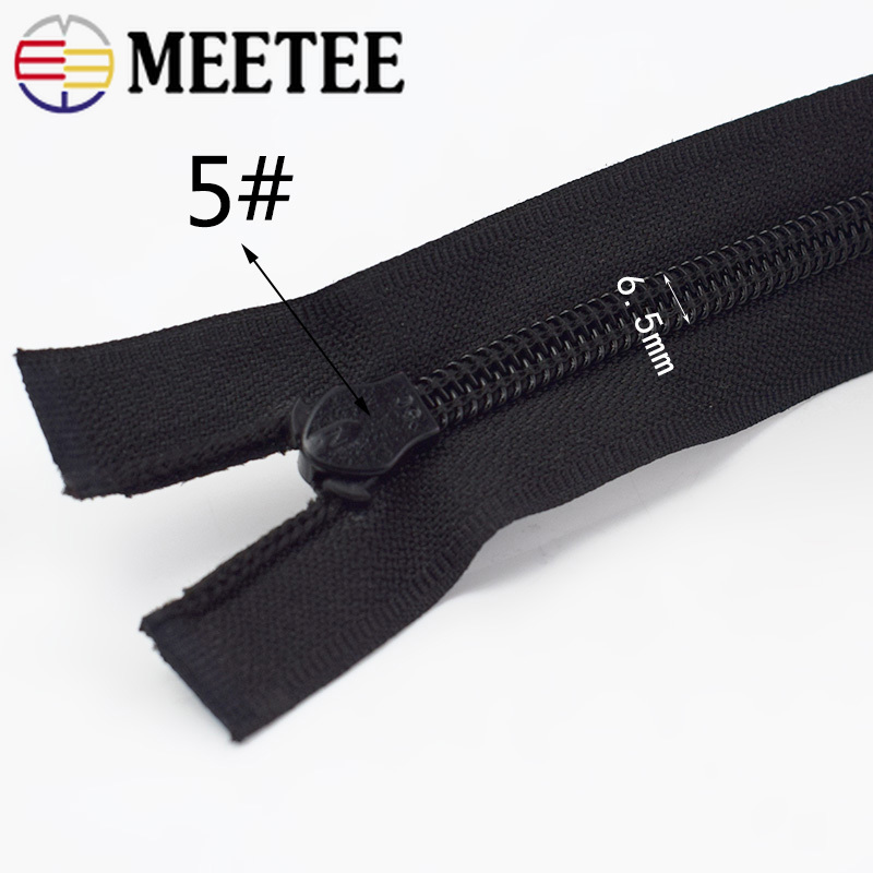 Meetee 5 # bobines de fermeture éclair en nylon réfléchissant imperméable 20cm fin proche 40-80cm Zip bricolage veste de soleil vêtements de sport matériel de couture