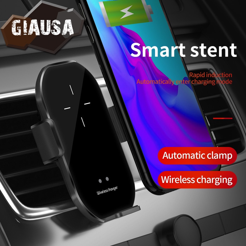 Draadloze Oplader Autohouder Voor Vent Houder Auto Telefoon Houder Smart Infrarood Snelle Draadloze Opladen Lader Voor Iphone Huawei