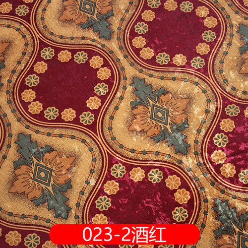 Nappe large pour coussin de canapé, 57 pouces, tissu velours glacé, tissu imprimé européen, flanelle, au mètre: 023-2 Wine red