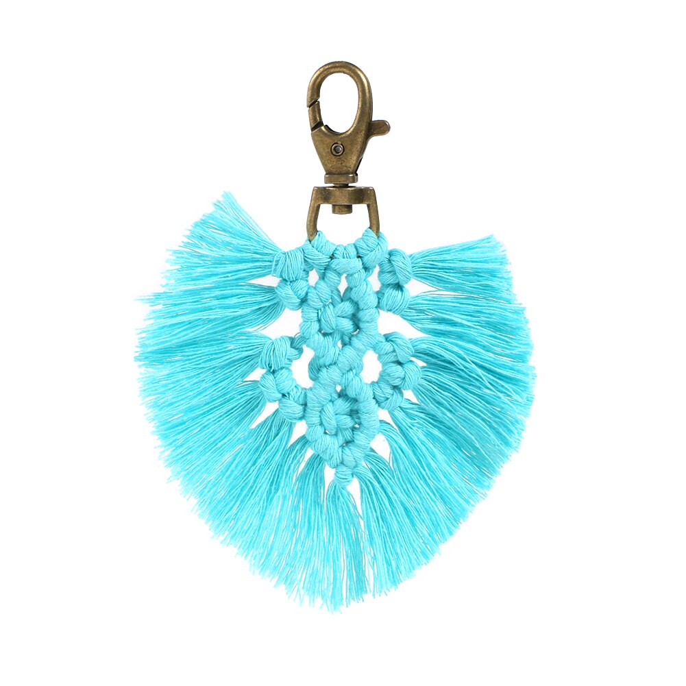Macrame gobelin tapetry nøgleringe til kvinder 100%  bomuld handmadekeyringmacrame cordbest ven nøglering til kvinder: K7646
