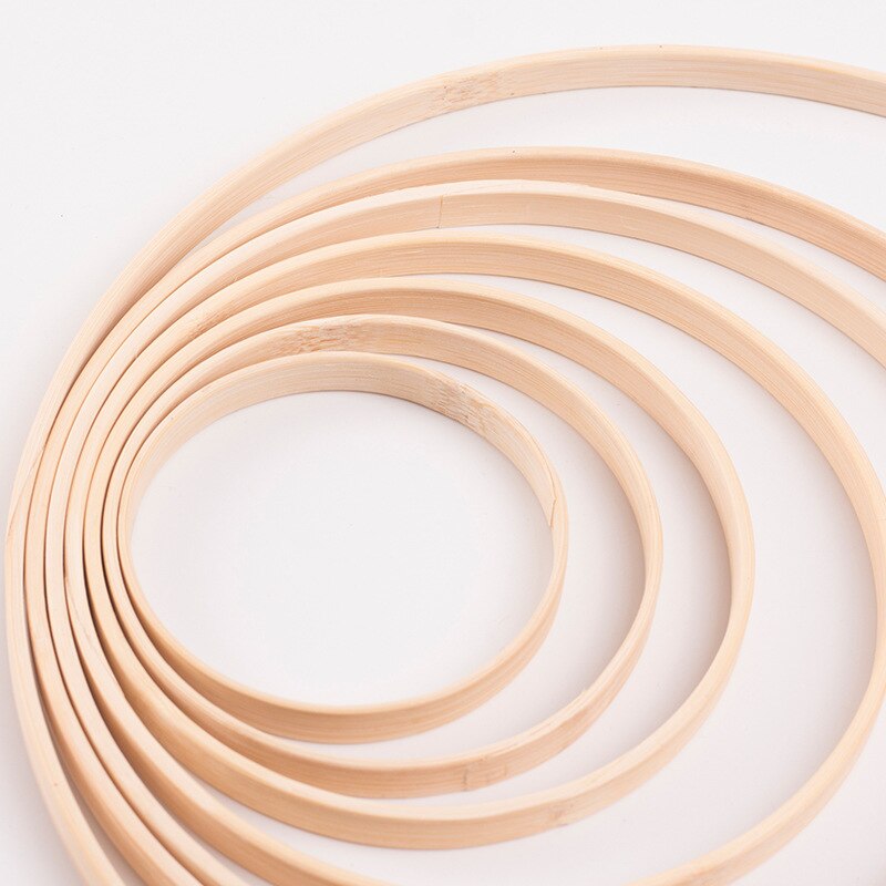 1pcs wooden round bamboo circle handmade diy crafts home garland garden plant decoration pendant