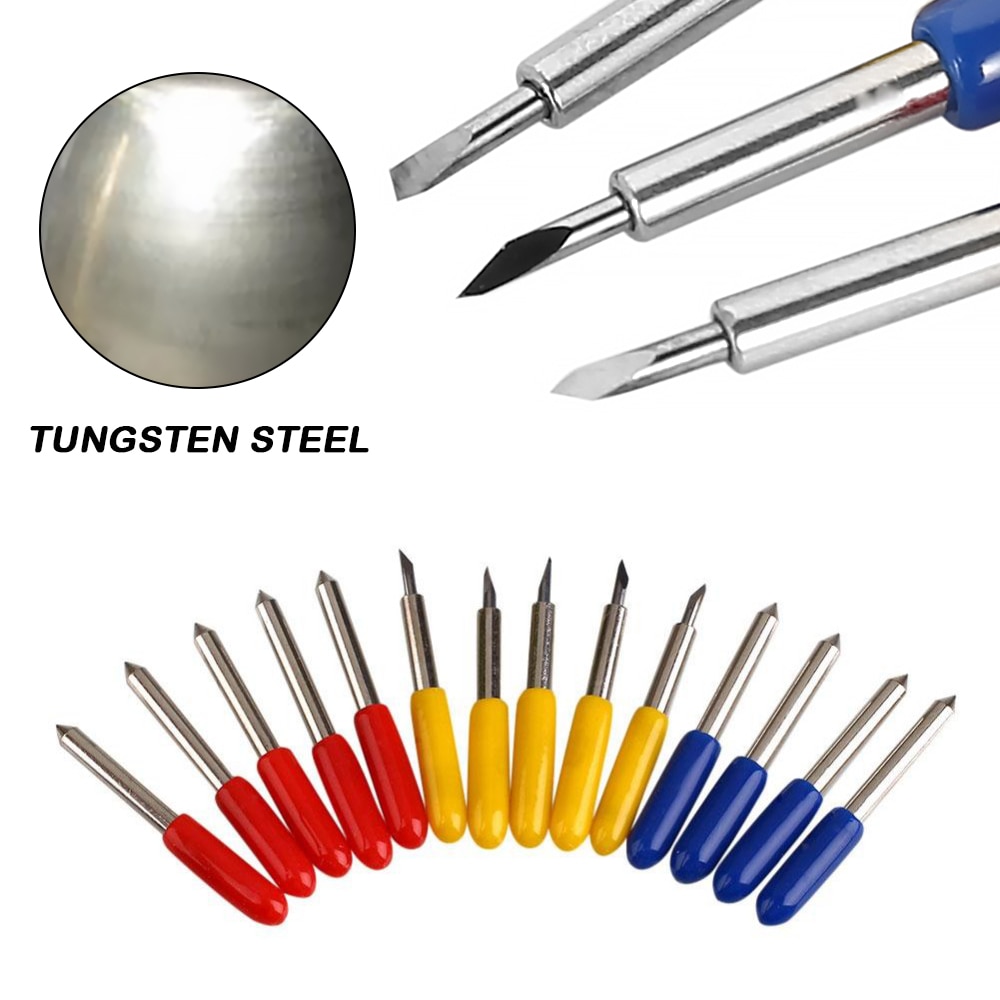 50 Pcs Roland Plotter Cutter Knife Cemented Carbide Blade for Vinyl Cricut Cutting 30/45/60 Degree Vinyl Cutter Blades Offset