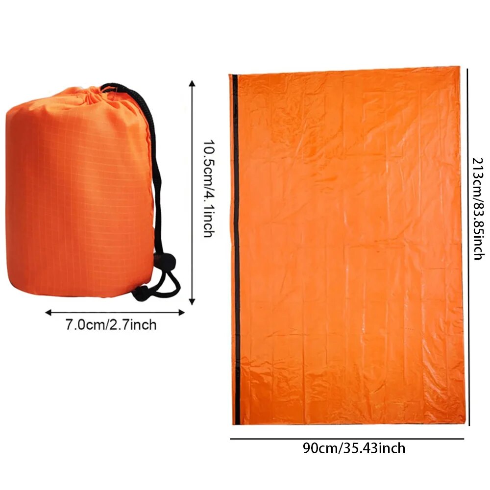 Sac de couchage d'urgence, couvertures thermiques en Mylar Ultra imperméables, sac de couchage de survie léger, garde au pour le Camping et la randonnée