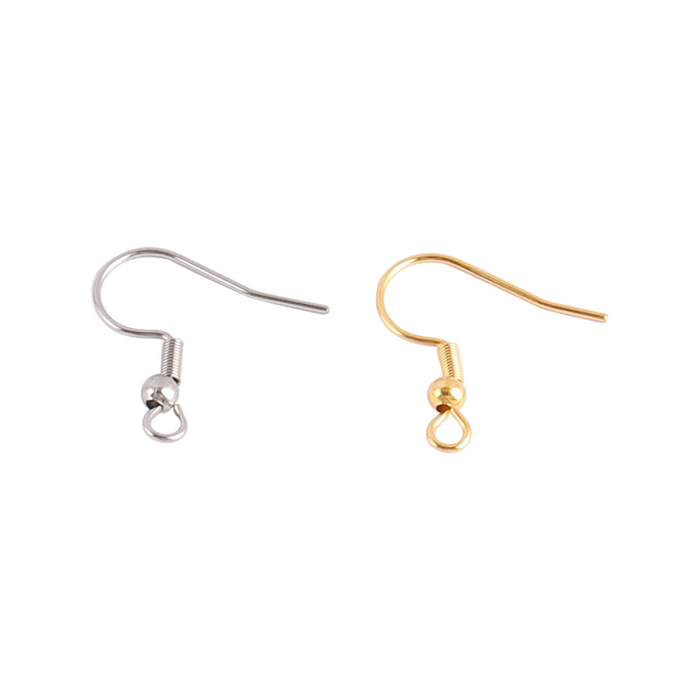 50 Stuks Roestvrij Staal Oorhaak Bevindingen Sluitingen Haken Diy Earring Supplies Accessoires Slangetje Sieraden Voor Maken Oorbel Onderdelen: Gold / G0221-G0222