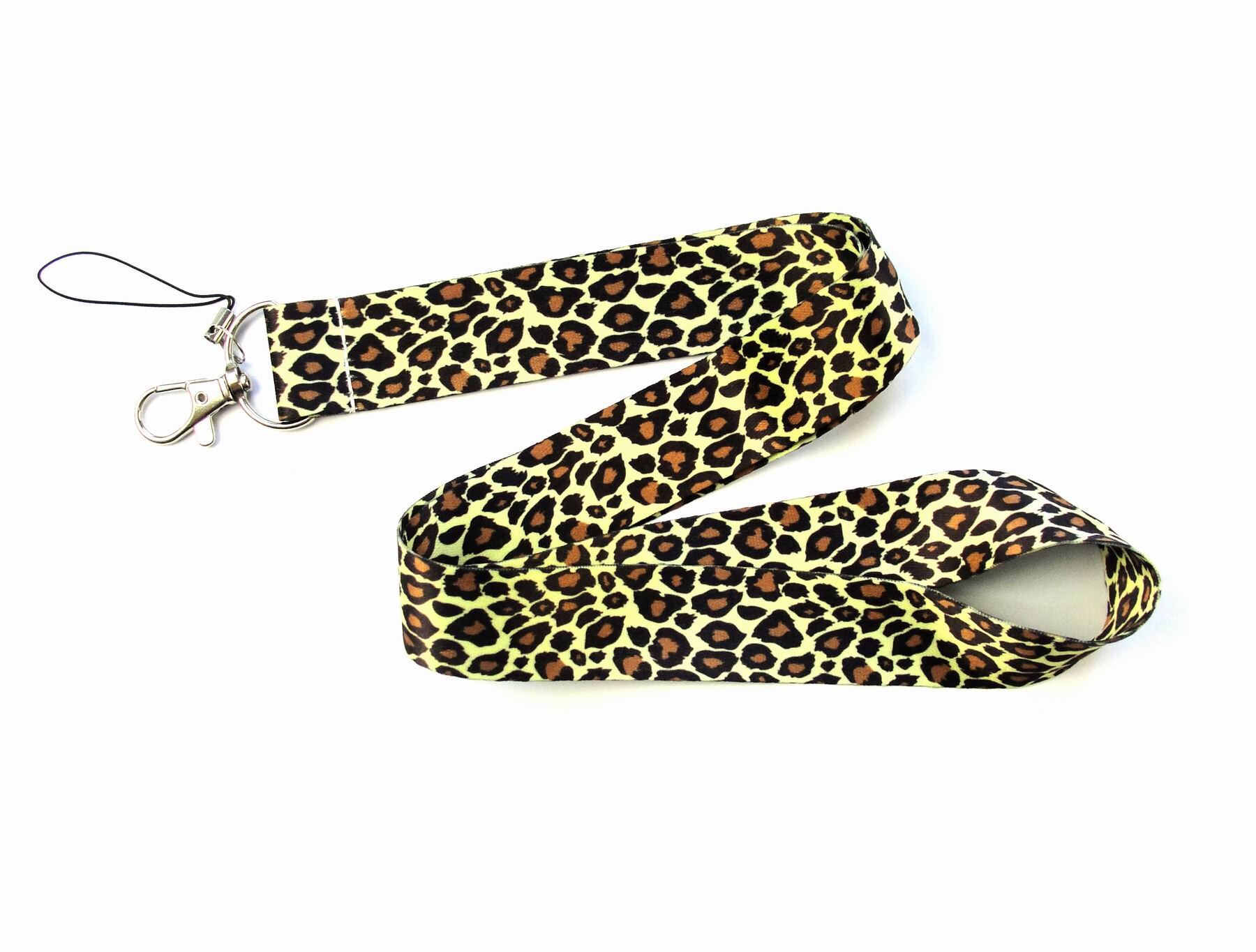 Leopard Phone Lanyard Key Rope Lanyard Neck Lanyard Rope Hang Card Badge Gym Keychain Lanyard Key Material Model Number: 3