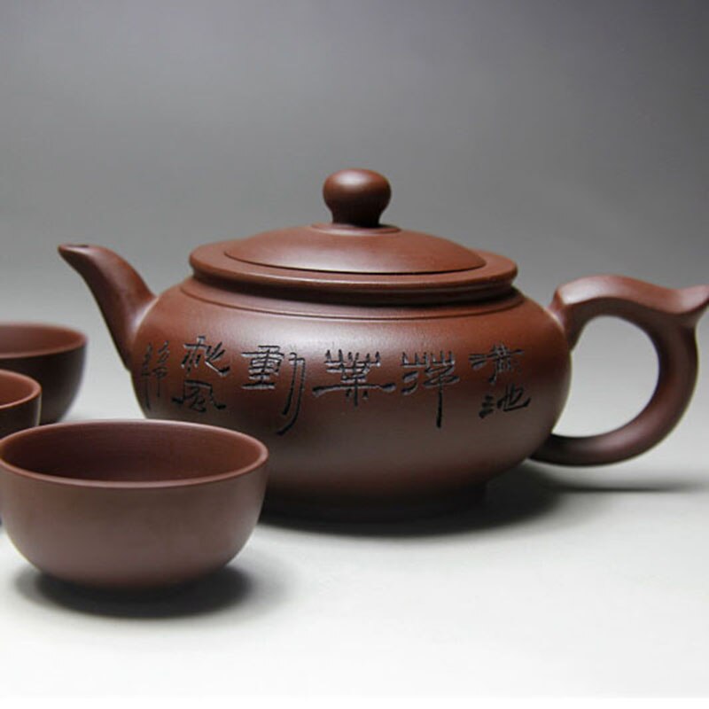 Topp kung fu te set yixing tekanna handgjord tepott koppuppsättning 400ml zisha keramik kinesisk teceremoni bonus 3 koppar 50ml