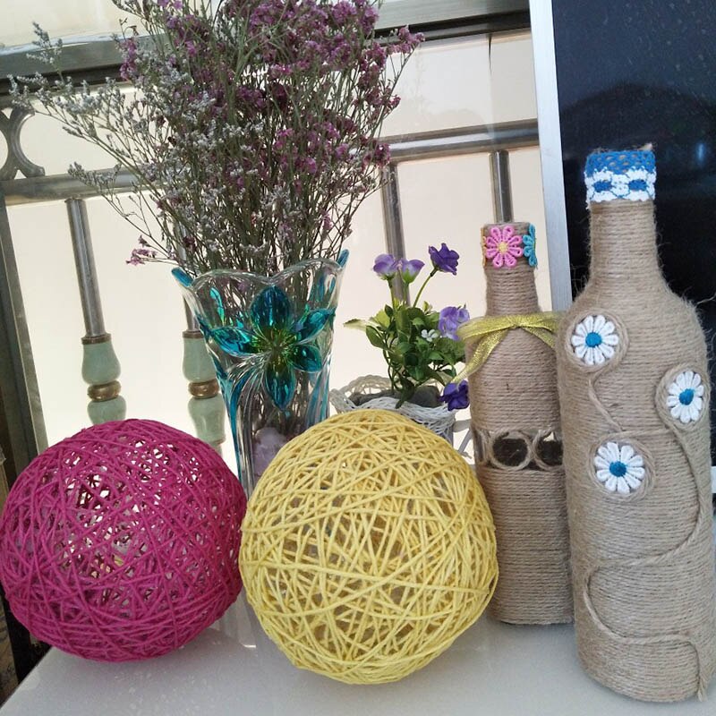 30m/ rull 2mm jute tau snorker hamp bånd rustikk bryllup innpakning rekvisita emballasje hyssing snorker scrapbooking gjør-det-selv håndverk