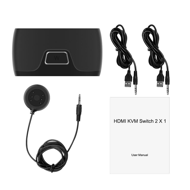 HDMI-Compatible Kvm Switch 2 in 1 Out 2-Ports HDMI-Compatible Switcher Selector USB Keyboard Mouse and Printer Sharing