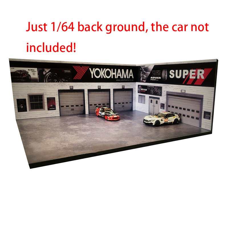 Japanische Autowerkstatt Diorama 1/64 - Parkplatz Display Für Modellautos