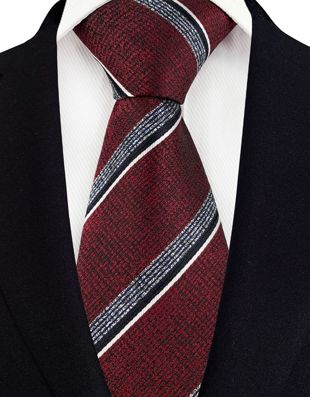 Cravate de luxe pour hommes, 8CM, couleur rouge, rayures à pois, couleur unie, Paisley, pour marié, tissée en Jacquard, pour fête d'affaires et de mariage: Laiteux Blanc