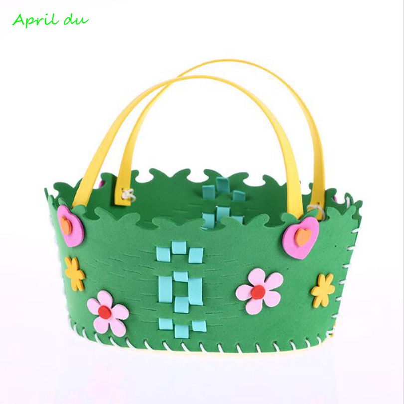 April Du 1pcs DIY Basket Weaving Craft for Kids Eva Handicraft Material Kits Kindergarten Education Toys Girls