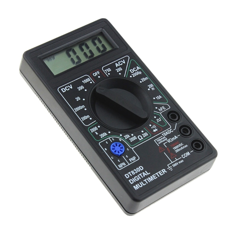 1Pc Digital Multimeter with Buzzer Voltage Ampere Meter Test Probe DC AC LCD