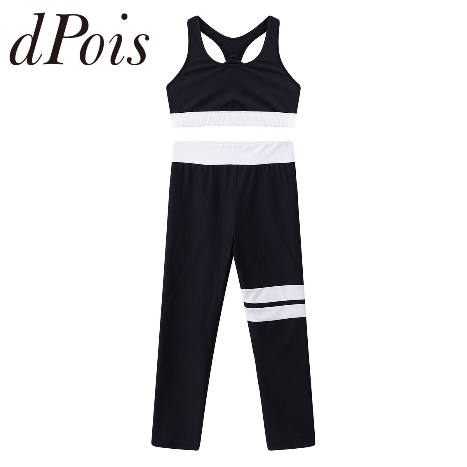 Ensemble de Sport pour filles, survêtement de Yoga, haut court et pantalon, vêtements de gymnastique pour enfants
