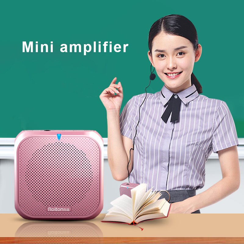 Mini Voice Amplifier Megaphone Booster With Wired Microphone Loudspeaker Speaker FM Radio MP3 Teacher Training For Rolton K400
