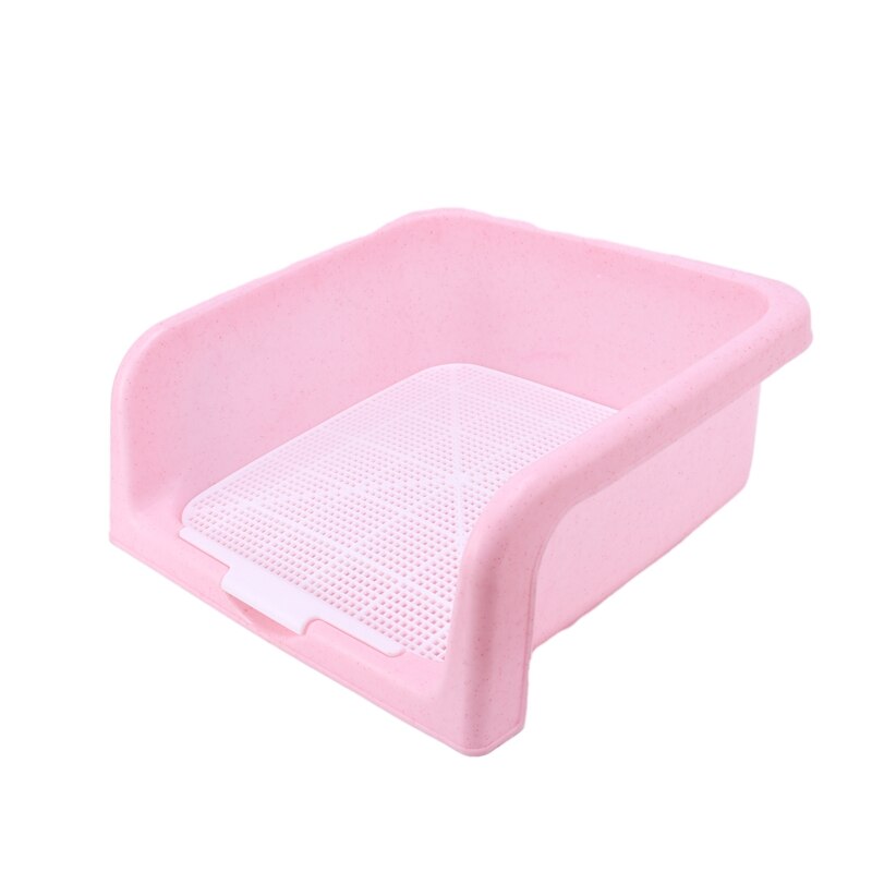 Bandeja con rejilla para inodoro portátil para perros y gatos con columna, cuenco para orinal, inodoro de entrenamiento para orinar, producto para mascotas fácil de limpiar (rosa): Default Title