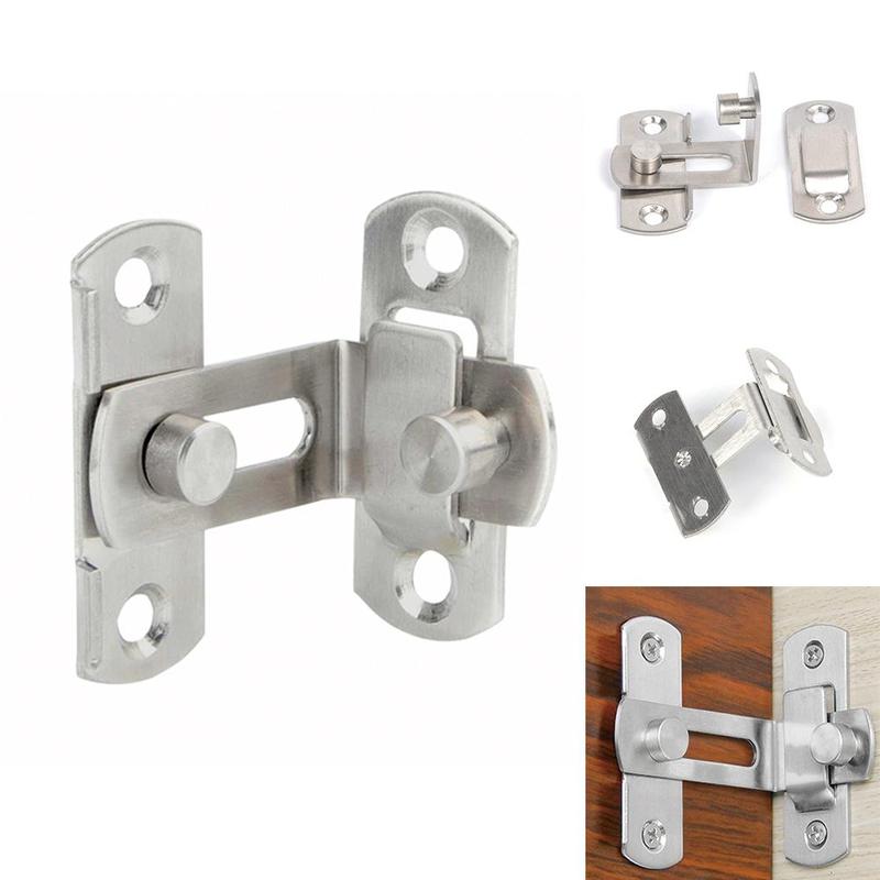 1pc Window Latch Stainless Steel Bolt Door Button Door Sliding Door Degree Lock Anti-theft Door Latch Buckle Lock 90 Buckle J6S1