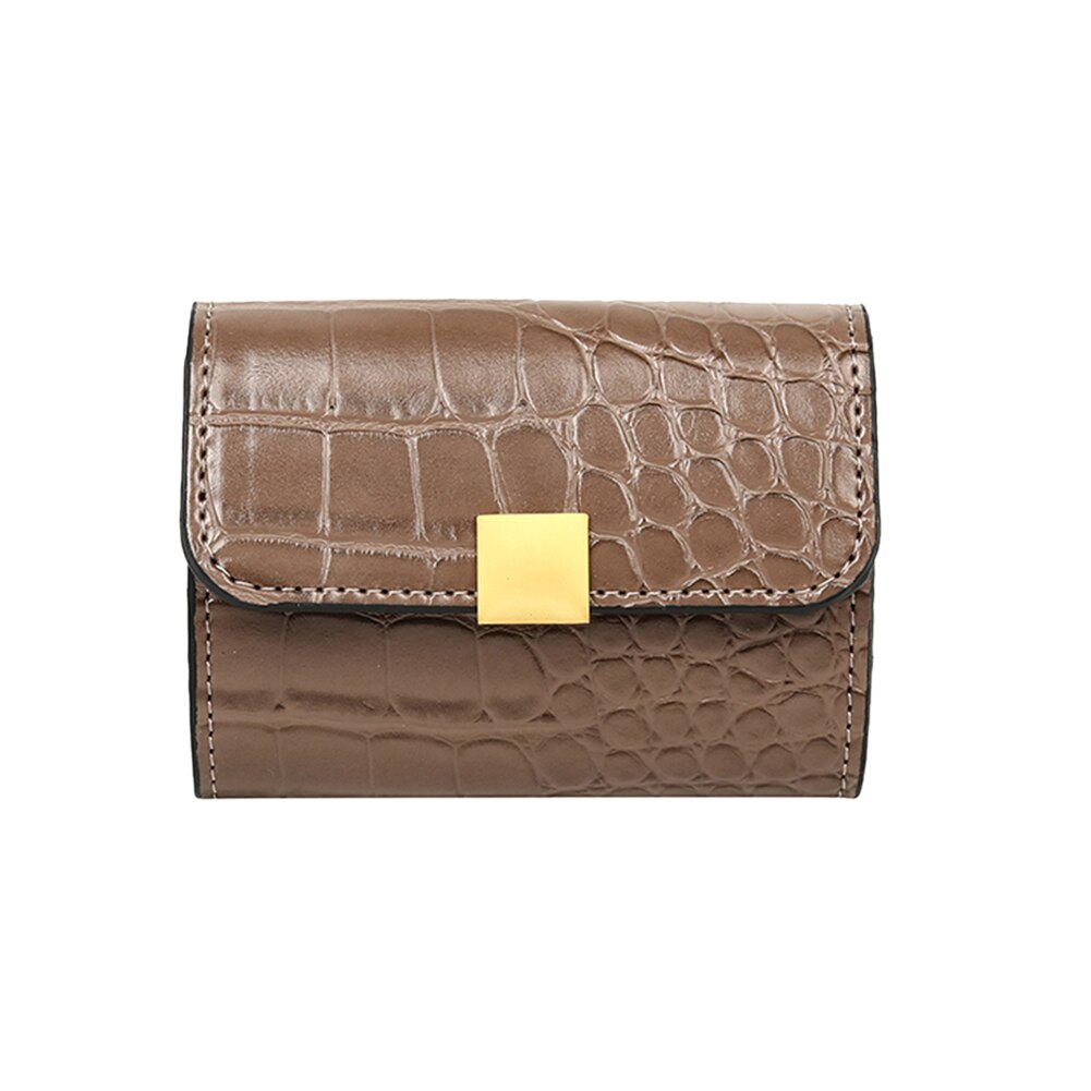 Krokodil Patroon Portemonnee Vrouwen Multi-Slots Pu Clutch Dames Korte Portemonnee Kaart Tassen: Camel
