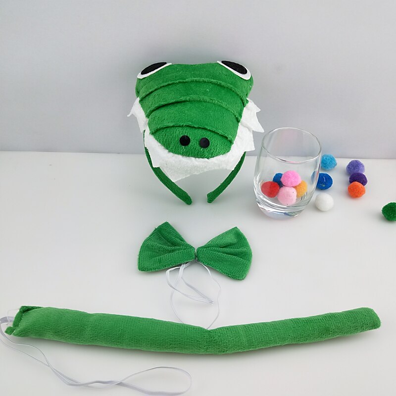 Man Vrouw Kids Jongen Meisje Dinosaurus Krokodil Schildpad 3D Hoofdband Staart Tie Props Animal Cosplay Party Halloween Kostuum Voor Kinderen