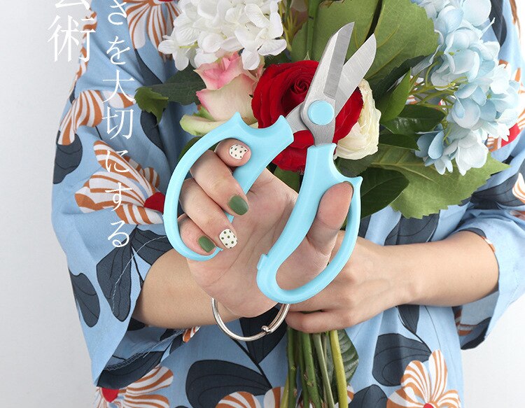 Xituo-kukkasakset ruostumattomasta teräksestä puutarhan oksasakset varret ja lehdet kukat ulkokäyttöön kukkakauppiaan leikkaustyökalut: Sininen
