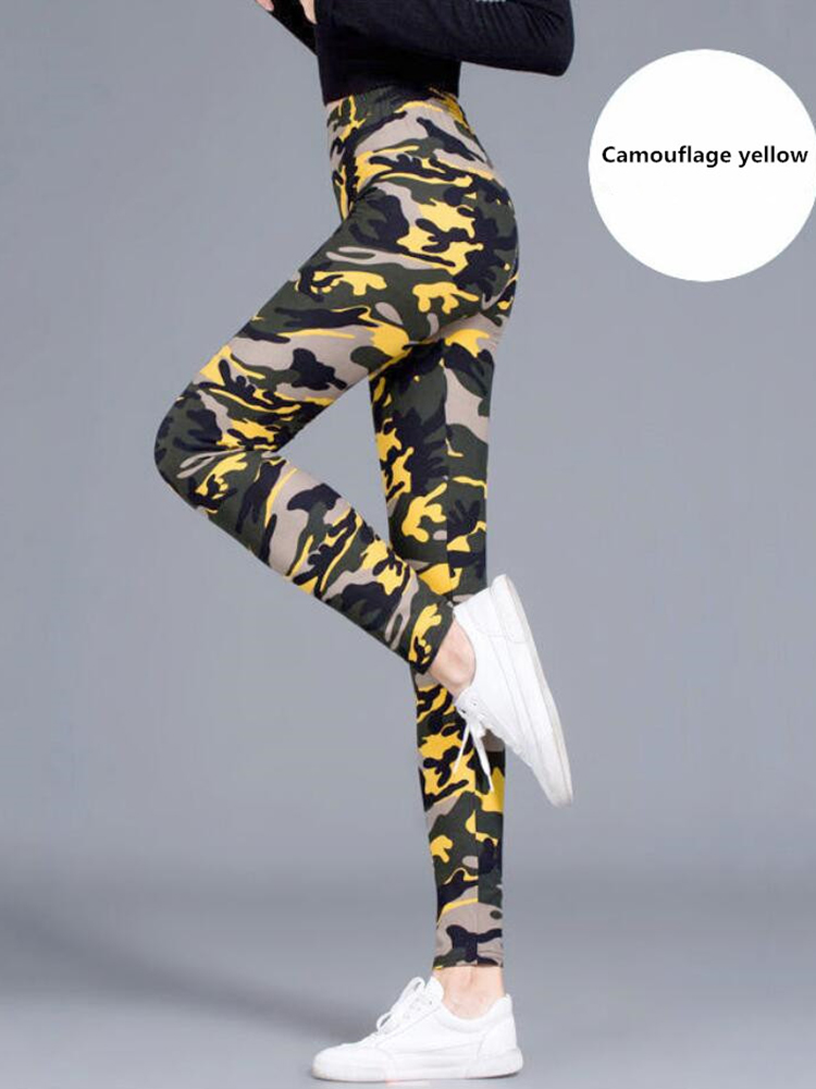 Leggings de camuflaje a la para mujer, pantalones de realce con estampado Sexy para mujer, mallas deportivas informales de talla grande: XXL / Verde
